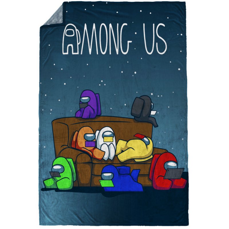 Among Us Kids Twin Blanket - Innersloth, Red & Black, 62 x 90 Microfiber, Victorious Selfie Variation
