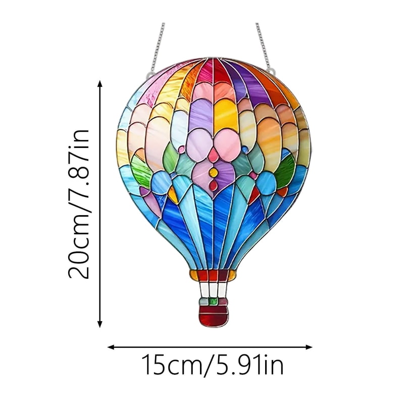 Hot Air Balloon Acrylic Ornament - Window, Garden & Patio Decor - Variation 046