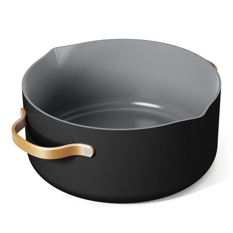 5 Quart Ceramic Nonstick Dutch Oven with Strainer Lid - Black Sesame