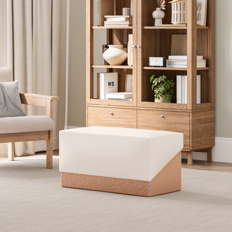 Cork Storage Ottoman with Cushioned Top - 30" Bench with Hidden Storage