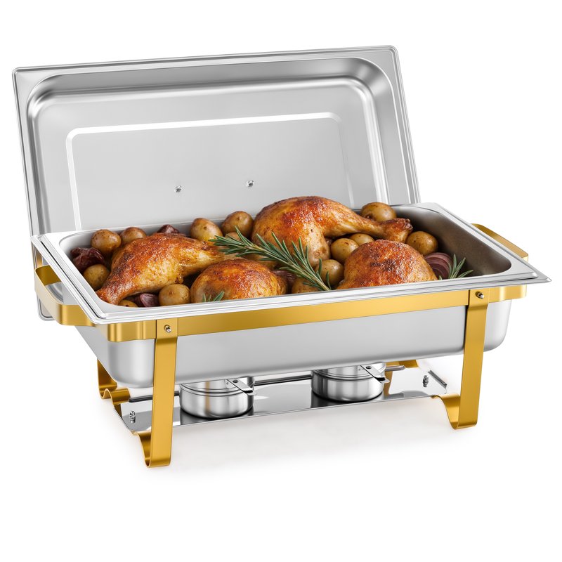 4pc Stainless Steel Chafing Dish Set - 9 Qt Food Warmers