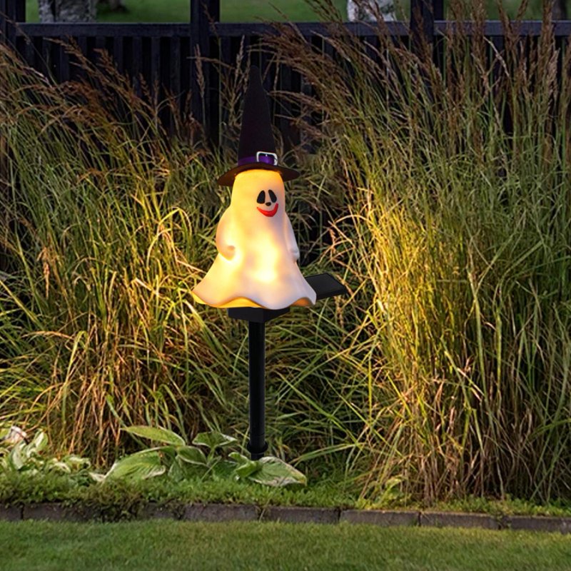 Halloween Decorations Outdoor Solar Lights - White Clear Accent, Spooky Yard Lighting