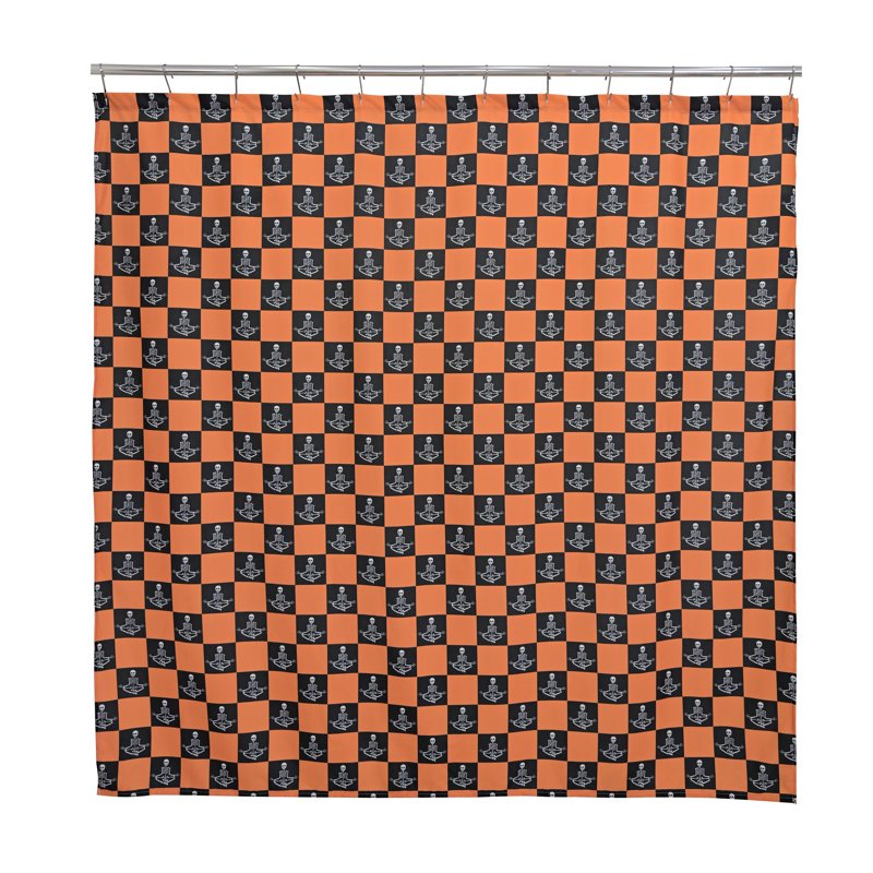 Skeleton Checkered 14-Piece Bath Set with Shower Curtain and Rug