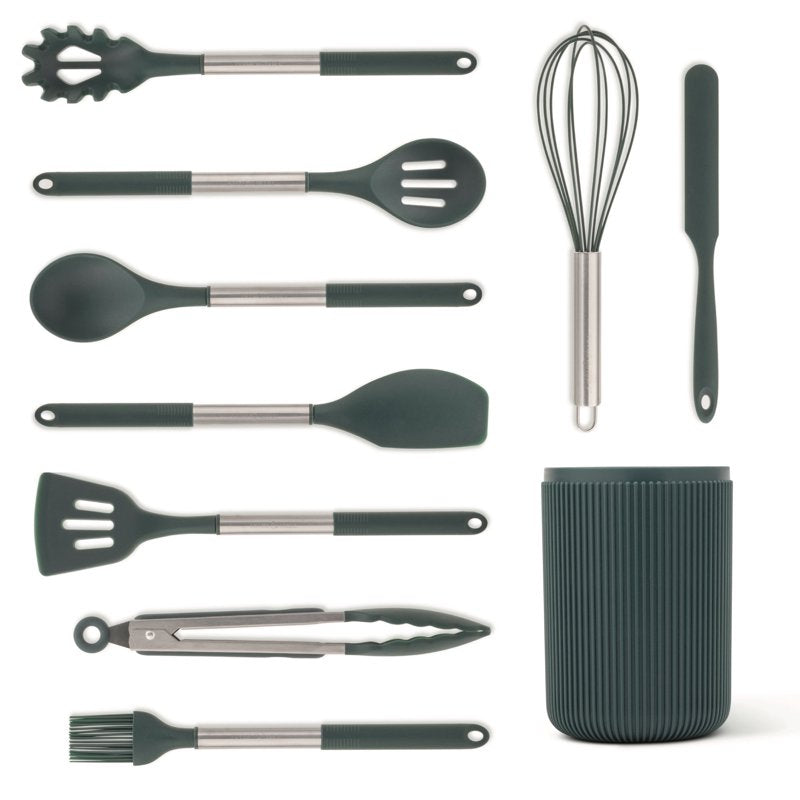 10-Piece Silicone Kitchen Utensil Set - Green