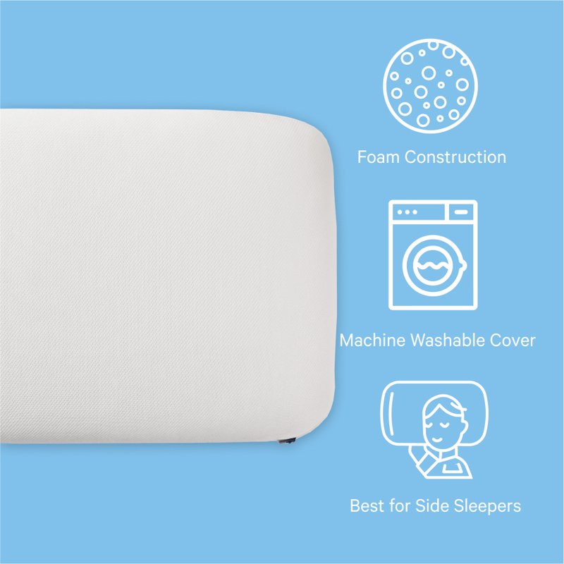 King Cooling Foam Pillow - Supportive Memory Foam with Cooling Cover