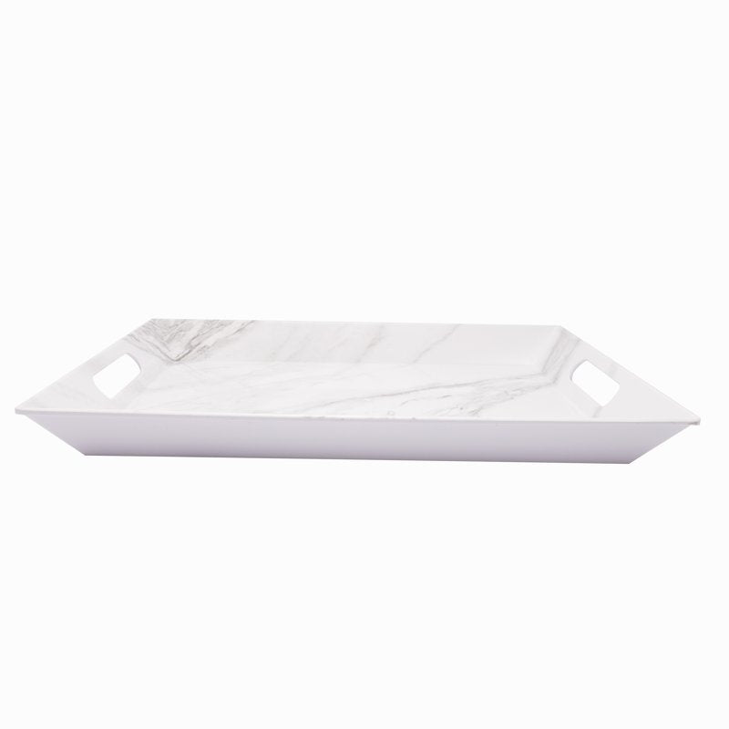 Marble Print Melamine Handled Tray - 2 Pack