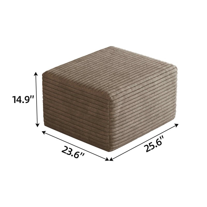 Modular Plush Corduroy Ottoman - No Assembly Required