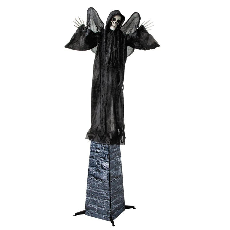 6 Ft Skeletal Reaper with Wings Halloween Animated Prop for Front Yard & Party Decor