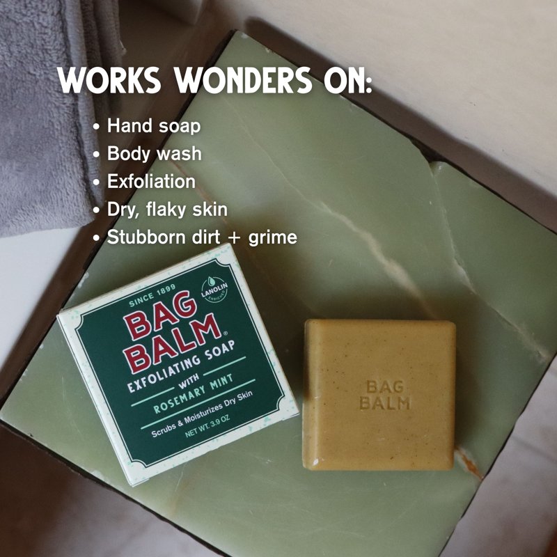 Exfoliating Bar Soap - Rosemary Mint, 3.9oz for Soft Skin