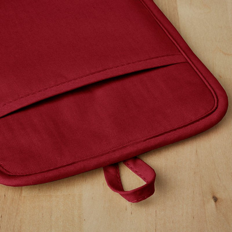 Silicone Pot Holder Set - 2-Pack, Soft Ribbed Design, Smoked Paprika Red, 7"x9"
