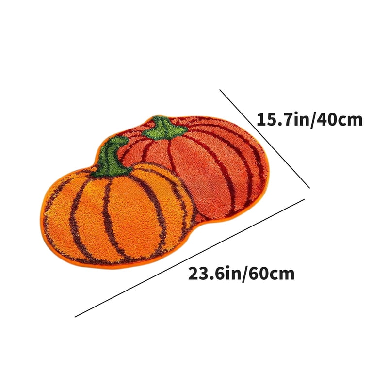 Pumpkin Print Acrylic Area Rug K - Seasonal Festive Entryway Mat