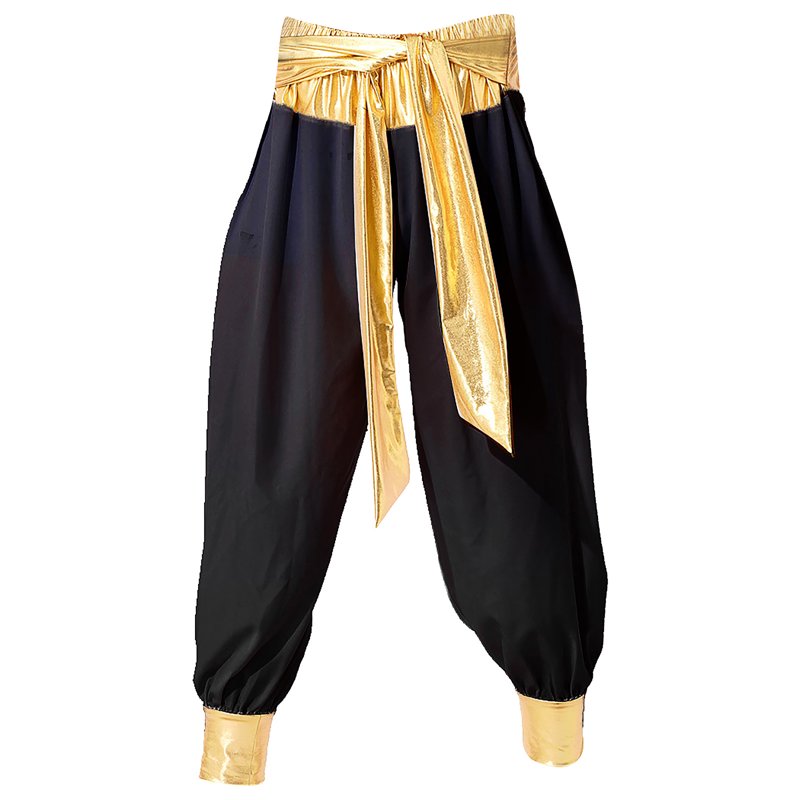Men's Arabian Prince Costume Vest and Harem Pants Set - Burgundy & Black, Large