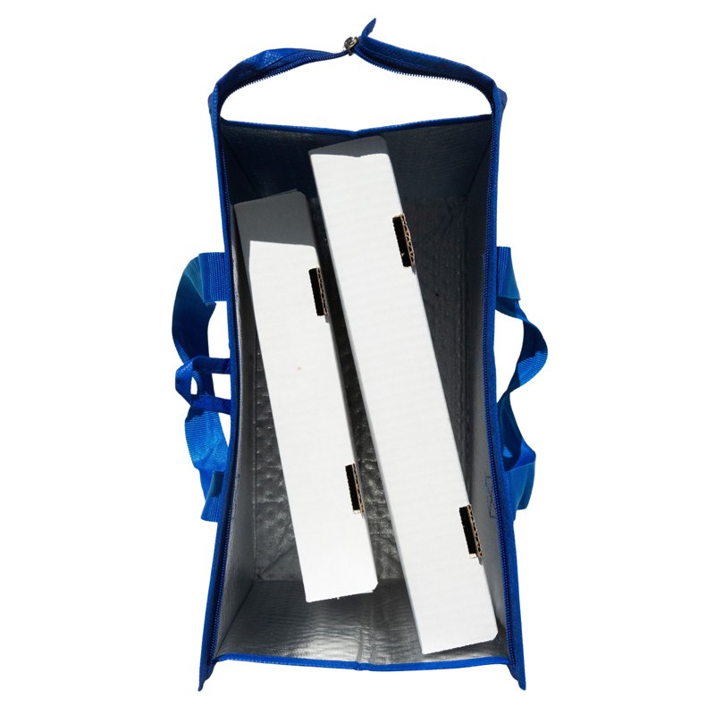 Insulated Reusable Shopping Bag with Zipper - Blue, 24 L