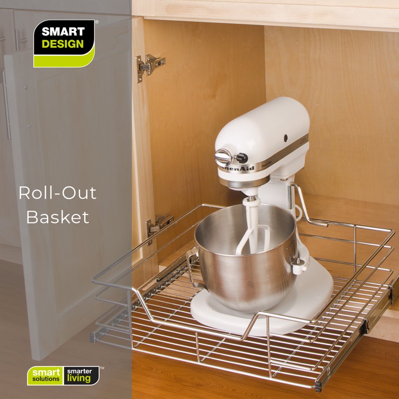 Pull Out Cabinet Shelf Organizer - Tall Extra Large - Chrome