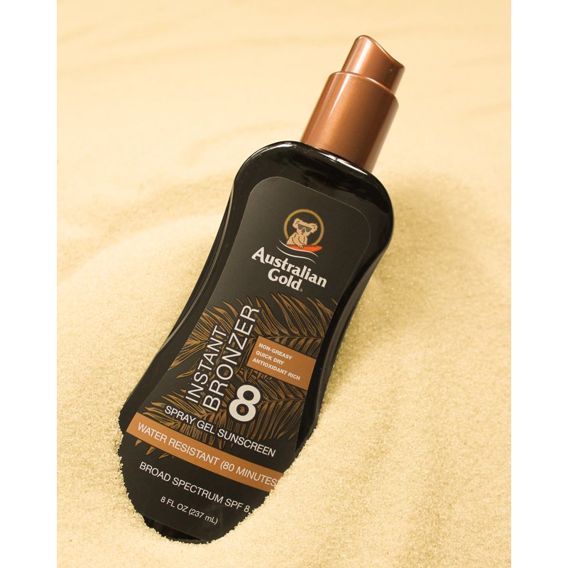 SPF 8 Spray Gel Sunscreen with Instant Bronzer - Multiple Sizes
