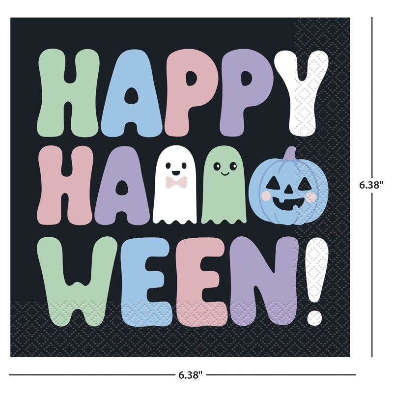 Pastel Ghosts Halloween Lunch Napkins - 45 Count, 6.5-inch Disposable Tableware