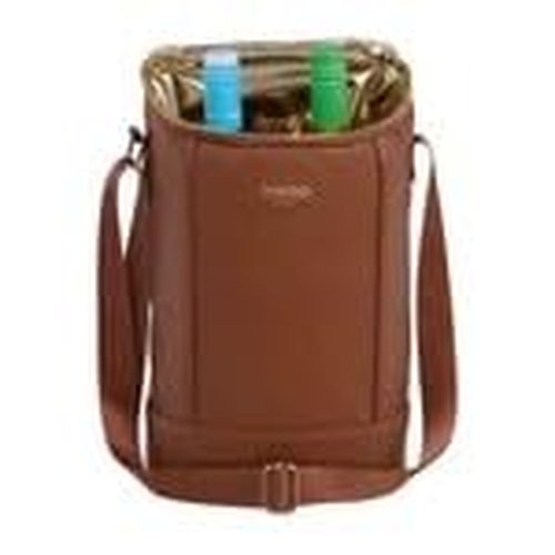 Igloo Luxe Collection Beverage Tote, MaxCold Insulation, Removable Divider, Metallic Liner (Cognac)