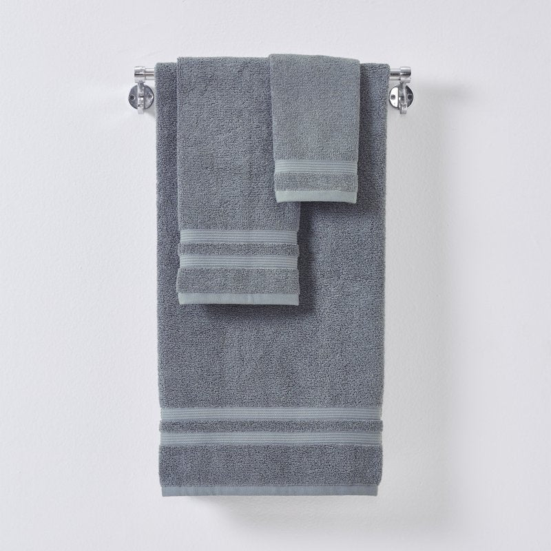 Mainstays Performance 6-Piece Bath Towel Set - Quick Dry, Grey