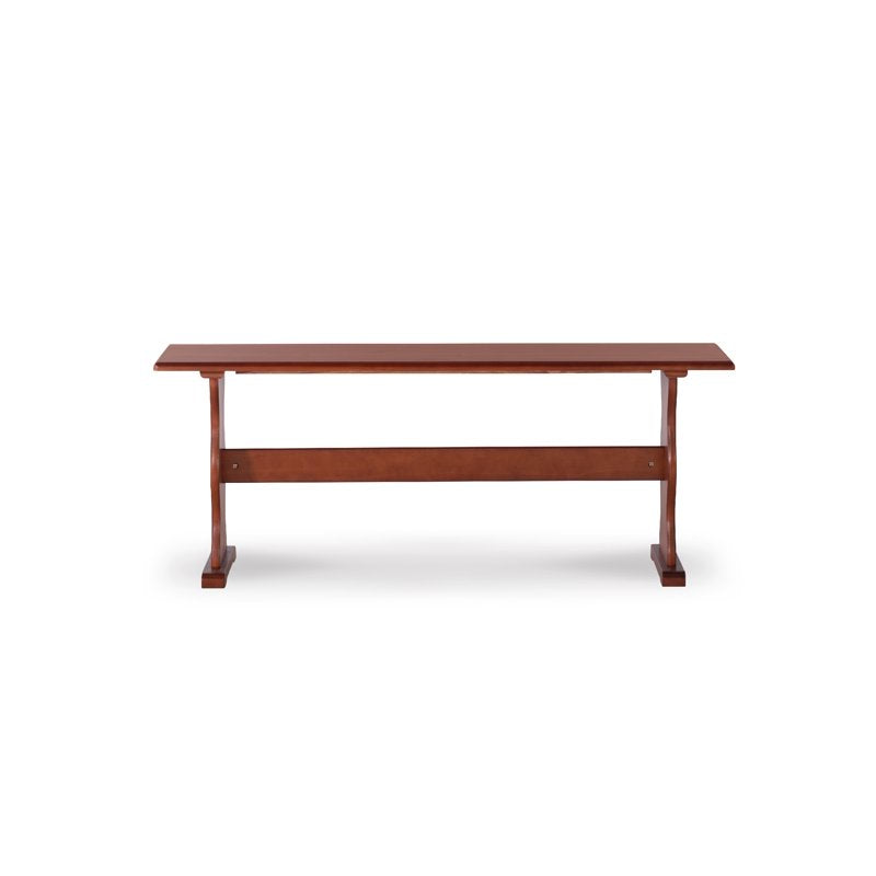 Farmhouse Dining Bench - Solid Pine, Walnut Finish