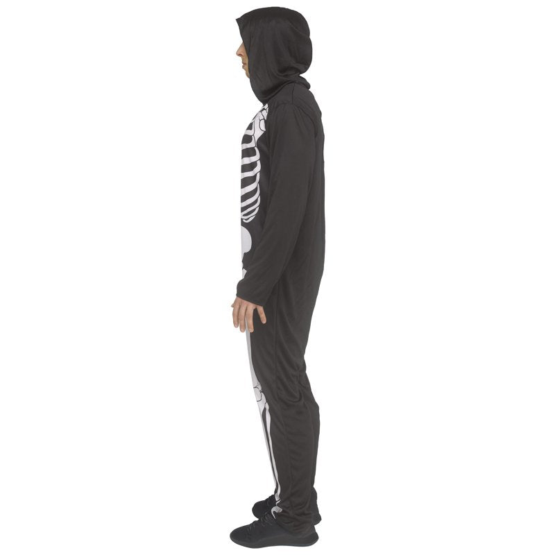 Skeleton Jumpusit Halloween Costume for Adults Men Size M - Black & White