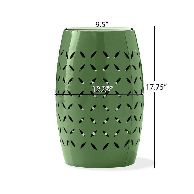 12" Outdoor Iron Side Table - All-Metal Barrel Accent Table
