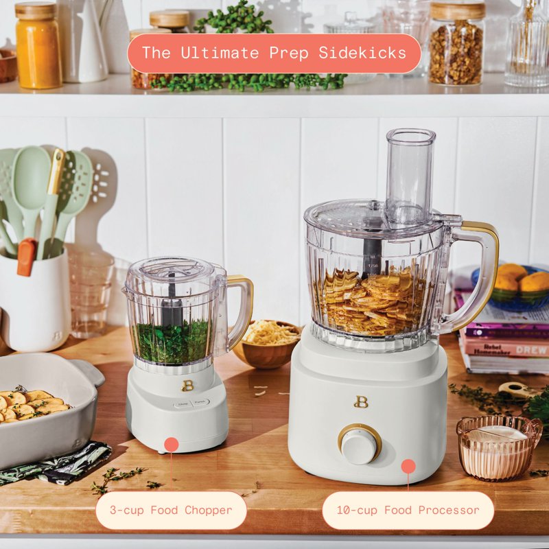 3-Cup Food Chopper - Compact Small Kitchen Appliance, White Icing