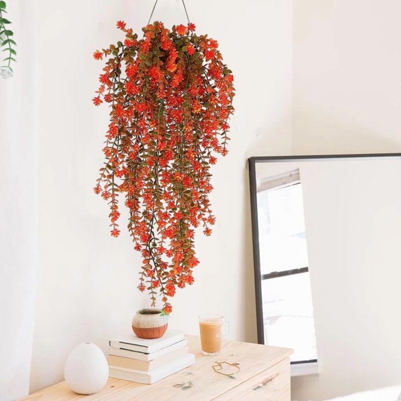 Artificial Fall Leaf Garland - Halloween Hanging Vine for Fireplace, Door & Wall Decor 30 Inch - Variation E1
