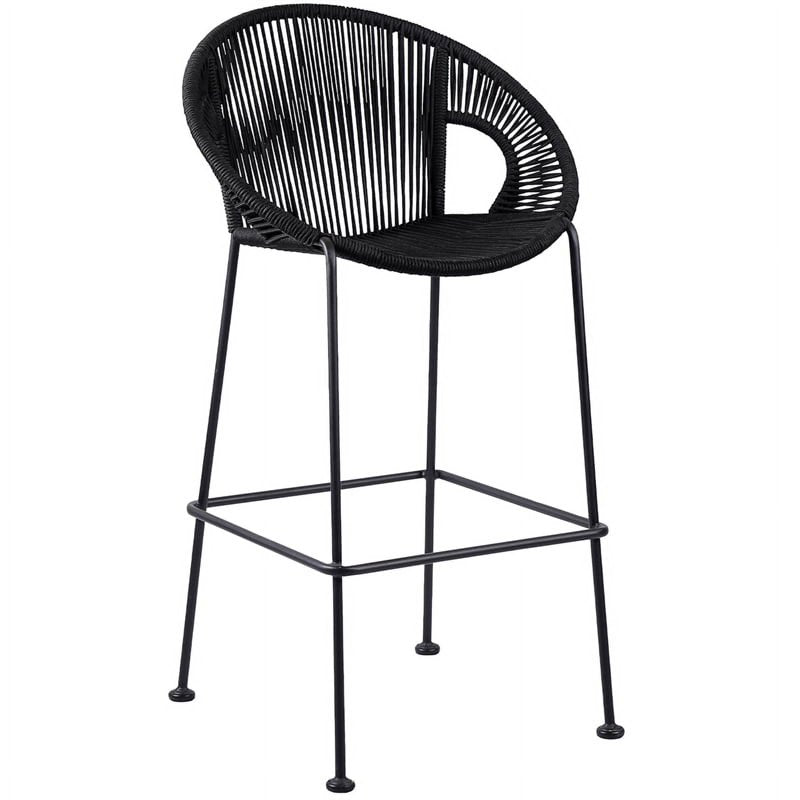 26" Acapulco Indoor Outdoor Steel Bar Stool with Black Rope