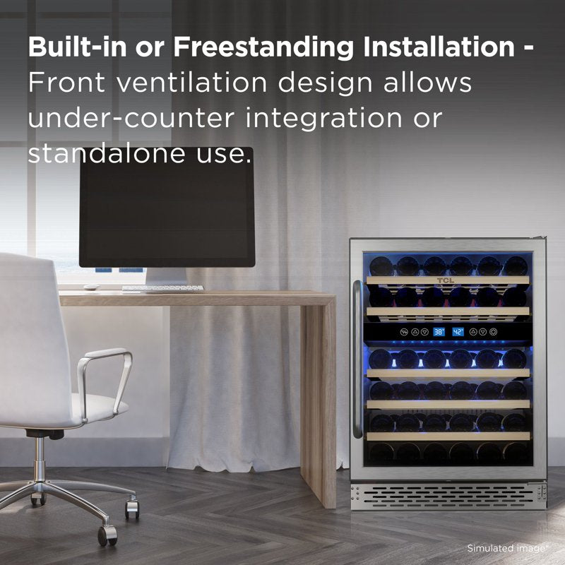 46-Bottle Wine Cooler - Freestanding 5.1 Cu. Ft. Storage