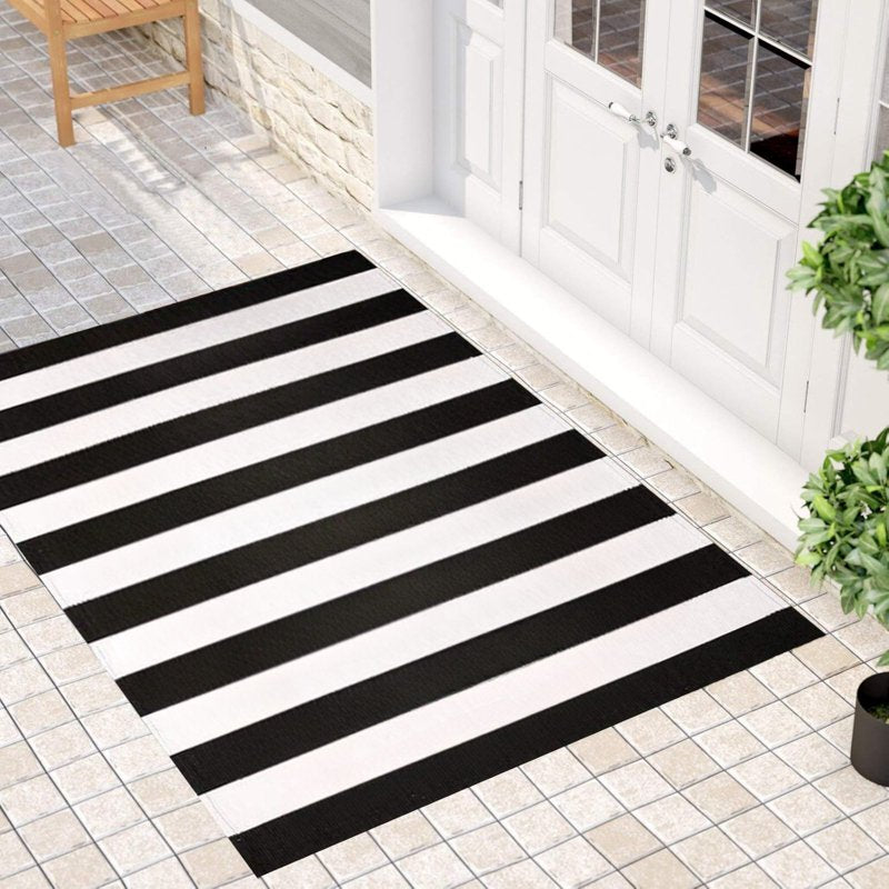Black Fall Doormat with Halloween Design - 16x24 Inch Welcome Rug, Outdoor & Indoor Decor