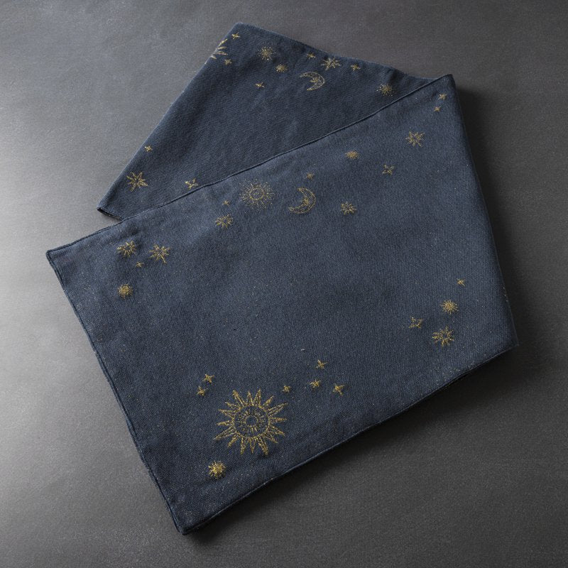 Navy Gold-Tone Celestial Table Runner - 14" W x 72" L