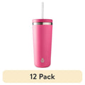 Stainless Steel Ranger Tumbler with Straw 24oz - Bright Pink, 12 Pack