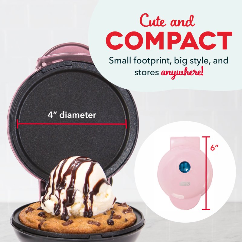 4-Inch Nonstick Electric Mini Griddle - Pink