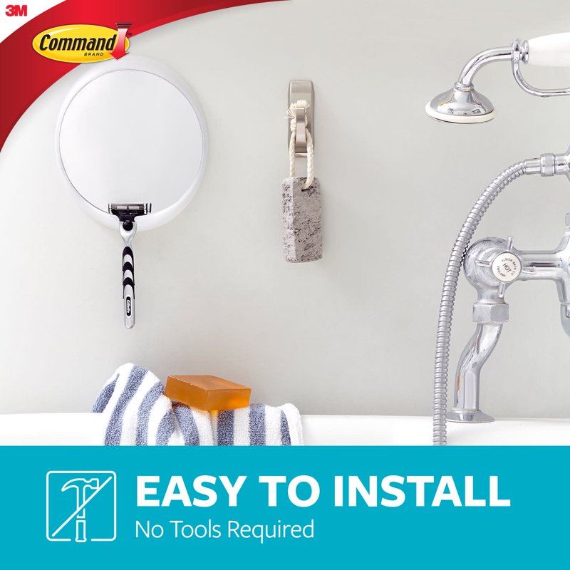 Command Fog Resistant Mirror - White, Clear, Bathroom Shower Vanity
