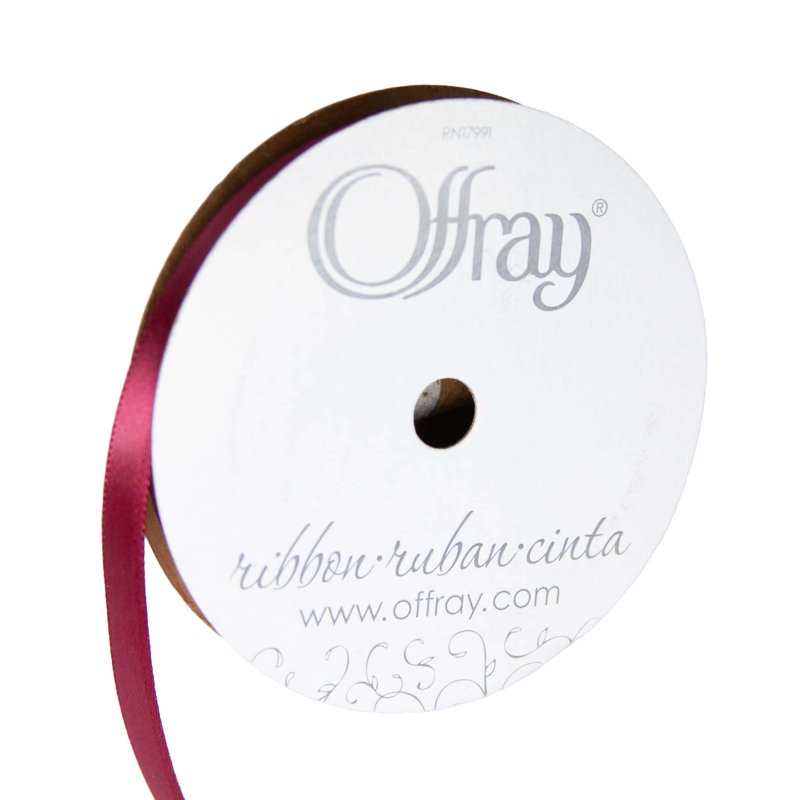 Red Wine Satin Ribbon 3/8 Inch 18 Feet - 3 Pack Offray Decorative Trim