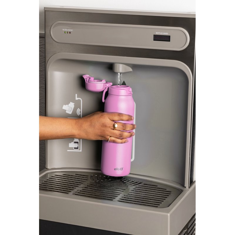 Insulated Stainless Steel Water Bottle with Straw Lid - Cherries