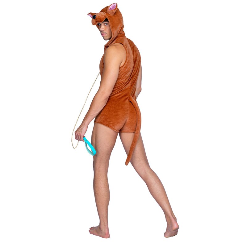Men's Brown Scooby-Doo Inspired Mystery Pup Cosplay Costume - M Size