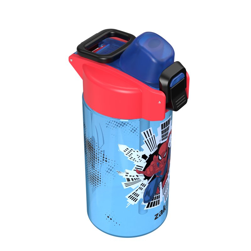 Spiderman 16oz Durable Plastic Water Bottle with Locking Lid - Blue