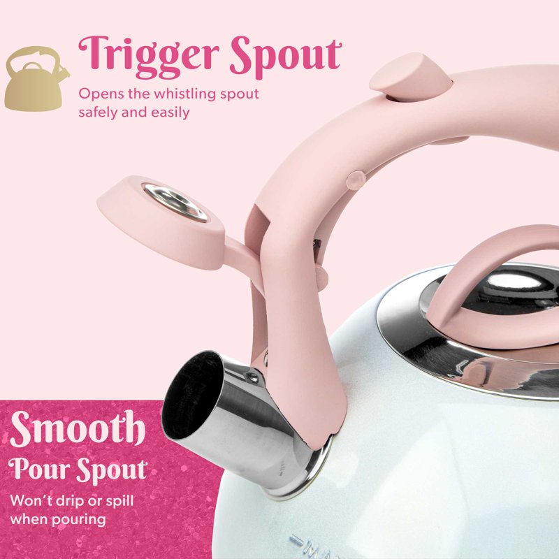 Whistling Tea Kettle - Stainless Steel, Iridescent, 2.2-Quart