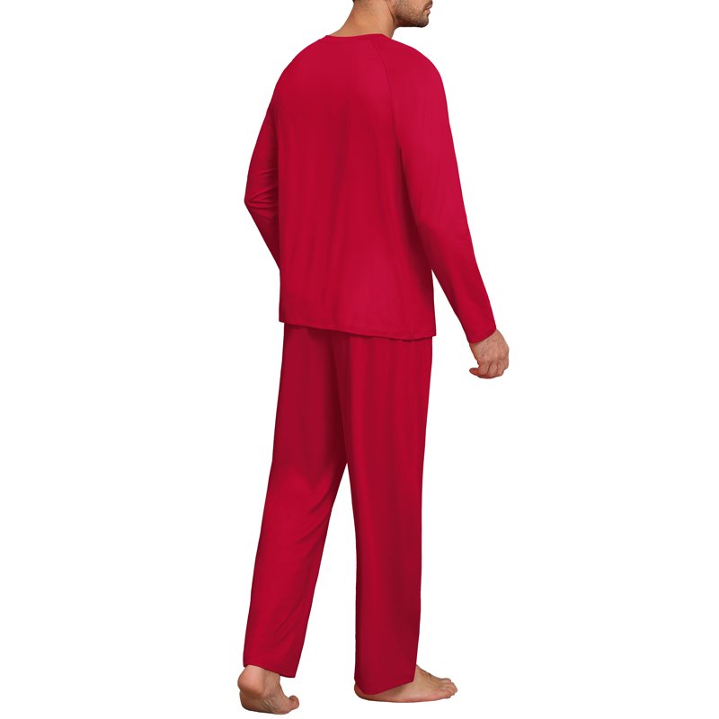 Men's XL Red Couple Pajama Set - Soft Matching Sleepwear with Pockets