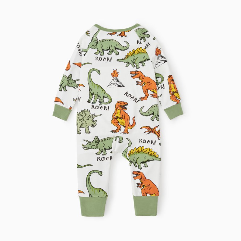 Baby Pajamas 2-Pack Dinosaur Zip Sleep N Play Set for 12-18 Months - Snug Fit, Bamboo Viscose