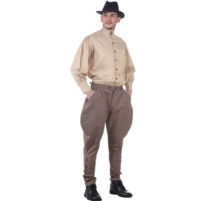 Men's Steampunk Victorian Jodhpur Costume Pants - Brown, 2XL