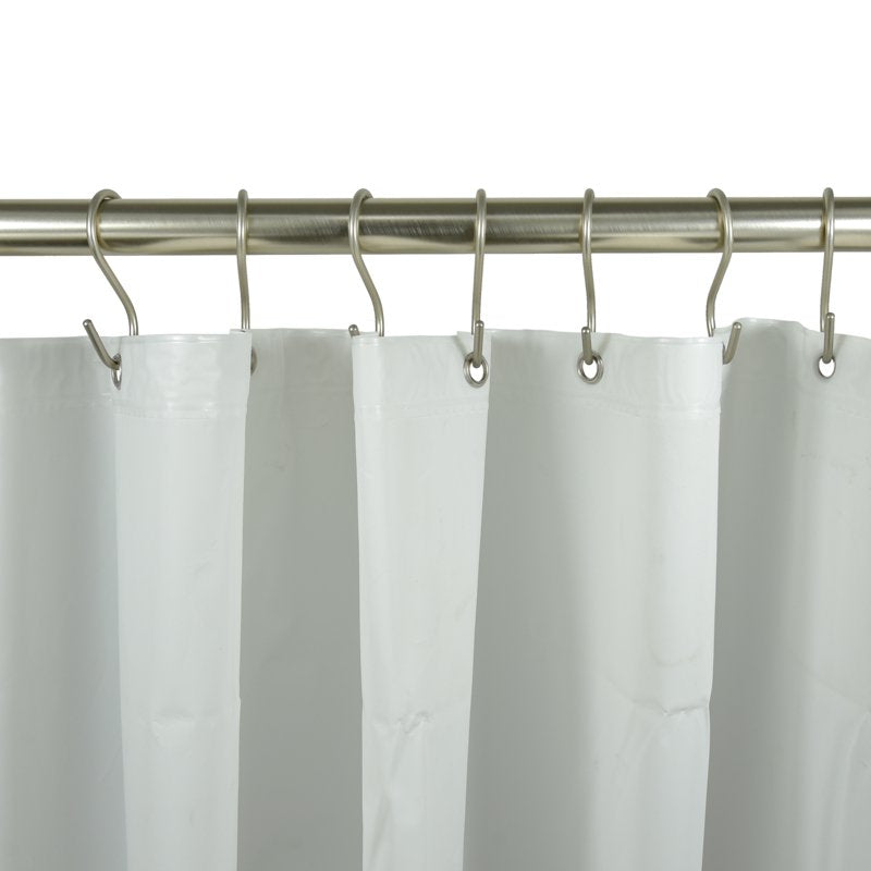 Mainstays Shower Curtain S Hooks - Satin Nickel, Single, Rustproof Iron, 12 Piece