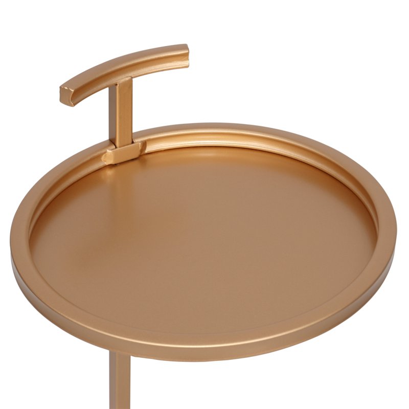Compact Metal C-Table - Portable End Table 12" Diameter