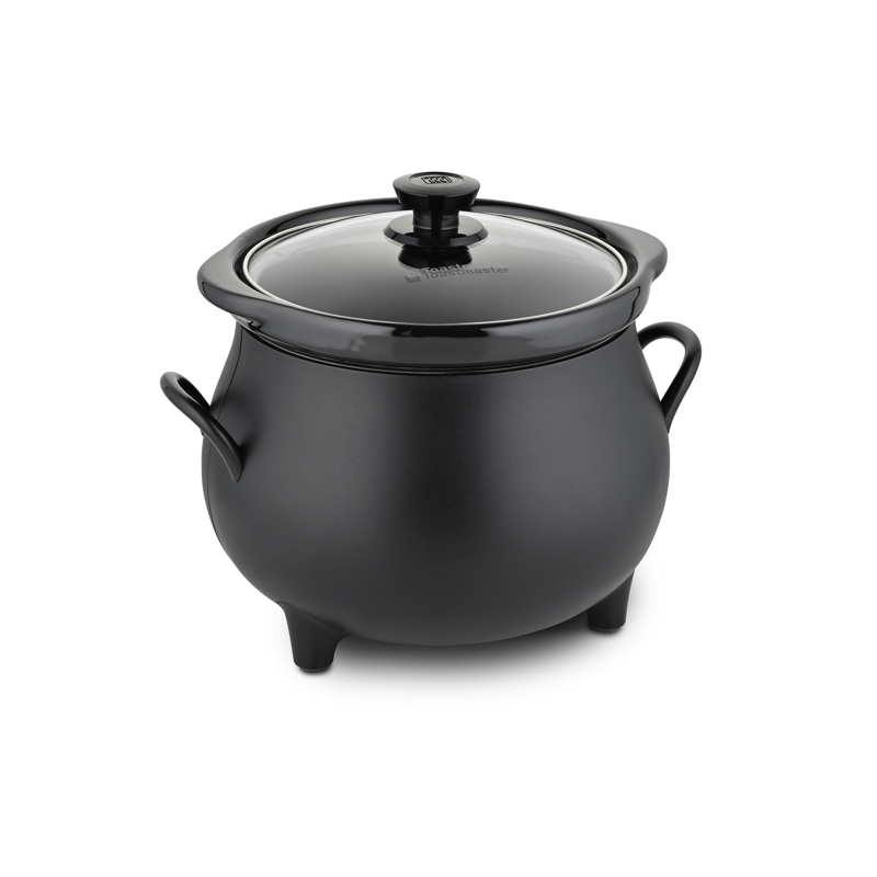 4 Quart Cauldron Slow Cooker with Removable Crock and Glass Lid - Black