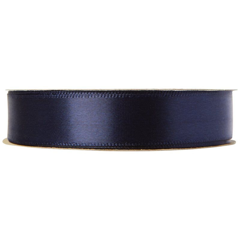 Navy Blue Satin Ribbon 5/8 inch Single Face Polyester Craft Ribbon 18 Feet - 4 Pack
