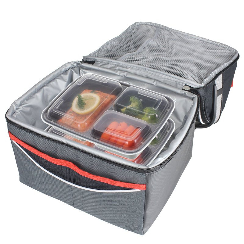 3-Compartment Meal Prep Containers - 21-Count Set