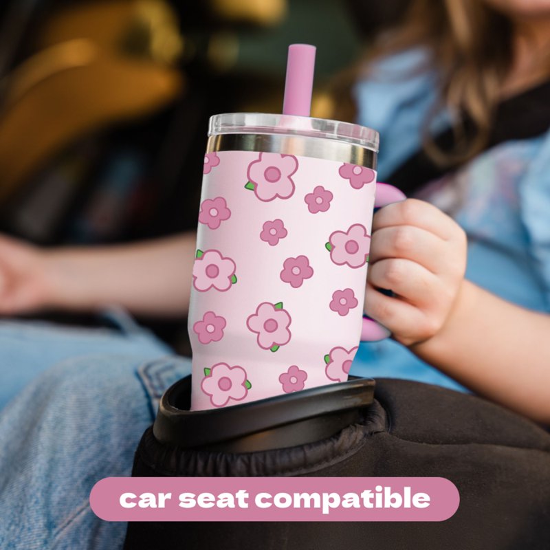 My First Travel Tumbler for Kids 3+ - 12oz Floral Insulated Cup