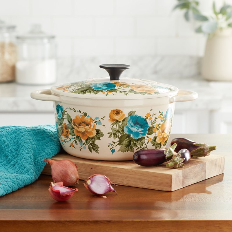 3-Quart Enamel Cast Iron Dutch Oven - Rose Shadow