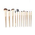 12-Piece Makeup Brush Set - Face & Eye Brushes, Gold